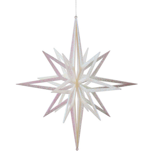 Vickerman M148411 24" White 3D Glitter Star