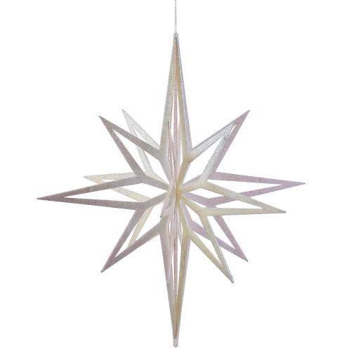 Vickerman M148511 - 32 inch White Glitter Star Christmas Ornament