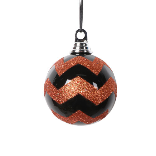 Vickerman MT2210510 - 4 inch Black Ball Christmas Ornament - 4 Pack
