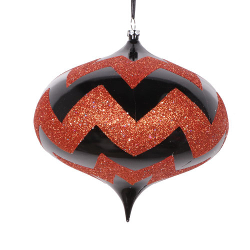 Vickerman MT2210720 6.3" Black Orange Onion Ornament 2/Bag