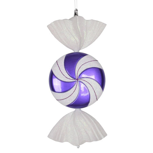 Vickerman M153006 18.5" Purple-White Swirl Candy Glitter