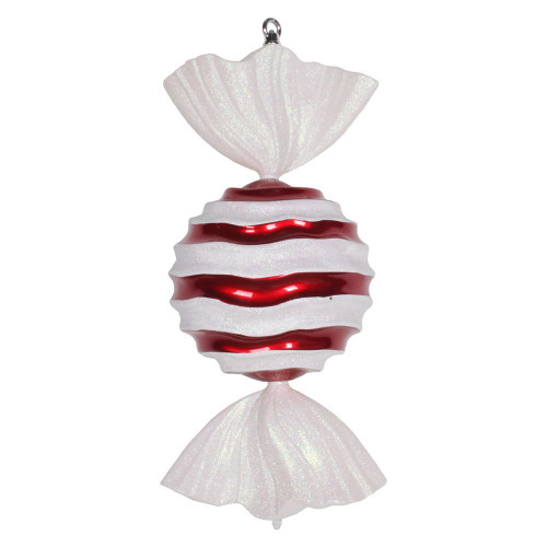 Vickerman M153103 18.5" Red-White Stripe Wave Candy