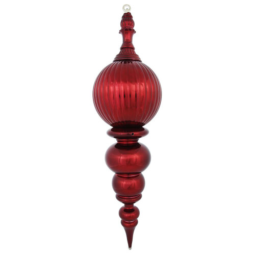 Vickerman M162865 - 28 inch Burgundy Shiny Finial Christmas Ornament