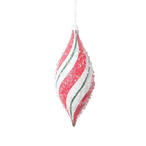  Vickerman MT2215570 7" Red Green Swirl Shuttle Orn 3/Bag 
