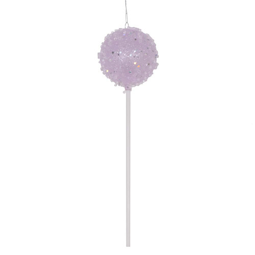 Vickerman MT222066 - 10 inch Purple Glitter Lollipop Christmas Ornament - 3 Pack