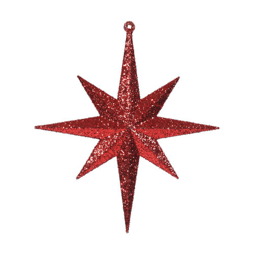 Vickerman M167203 8" Red Glitter Bethlehem Star 4/Box