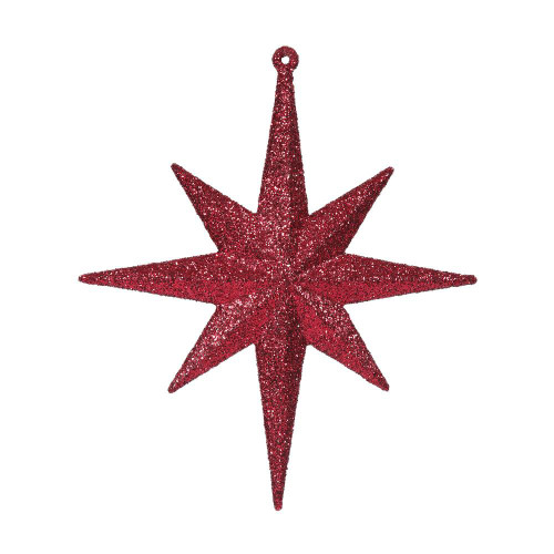 Vickerman M167265 8" Burgundy Glitter Bethlehem Star 4/Box
