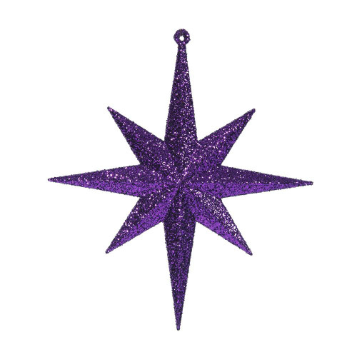 Vickerman M167266 8" Purple Glitter Bethlehem Star 4/Box