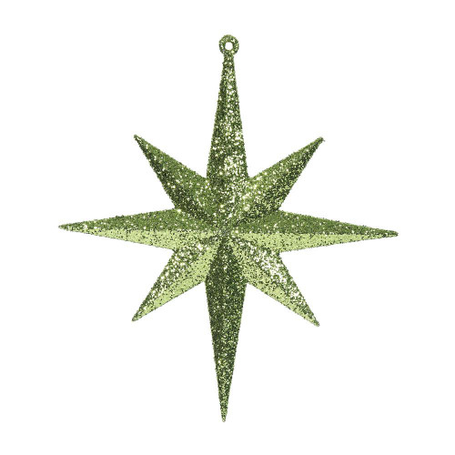 Vickerman M167273 - 8 inch Lime Glitter Star Christmas Ornament - 4 Pack