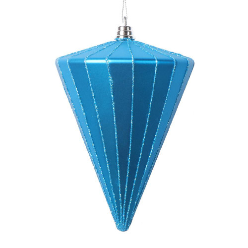  Vickerman MT224312 6" Matte Turquoise Cone Ornament 3/bag 