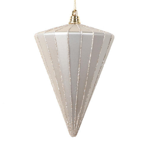 Vickerman MT224343 - 6 inch Oat Matte Cone Christmas Ornament - 3 Pack