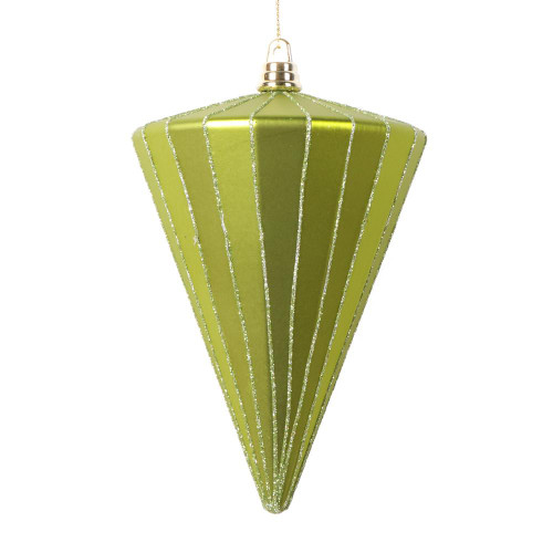 Vickerman MT224373 6" Matte Lime Cone Ornament 3/bag