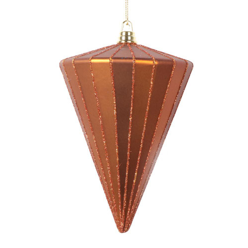 Vickerman MT224388 - 6 inch Copper Matte Cone Christmas Ornament - 3 Pack