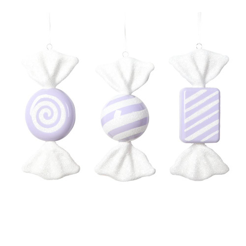 Vickerman MT227166 7.5"-8" Ptl Lavndr Candy Assortment 3/Bg