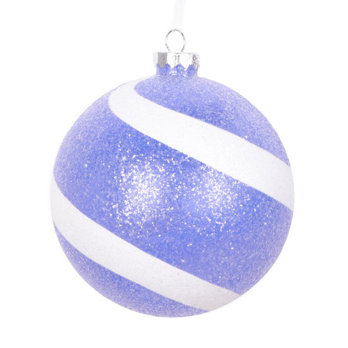 Vickerman MT228766 4.75" Purple/Wht Sugar Glitter Ball 3/Bg