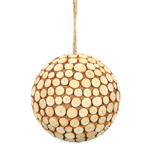 Vickerman M171208 - 8 inch Brown Pine Chip Ball Christmas Ornament
