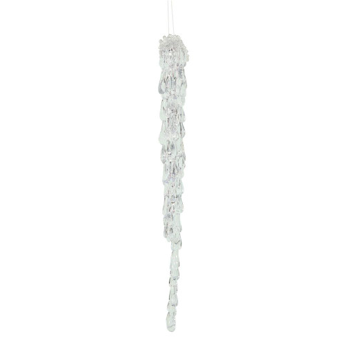 Vickerman M174112 - 12 inch Clear Icicle Christmas Ornament - 6 Pack
