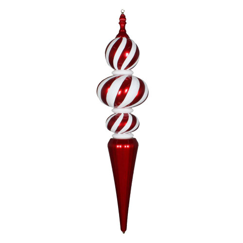 Vickerman M180105 - 51 inch Red & White Candy Finial Christmas Ornament