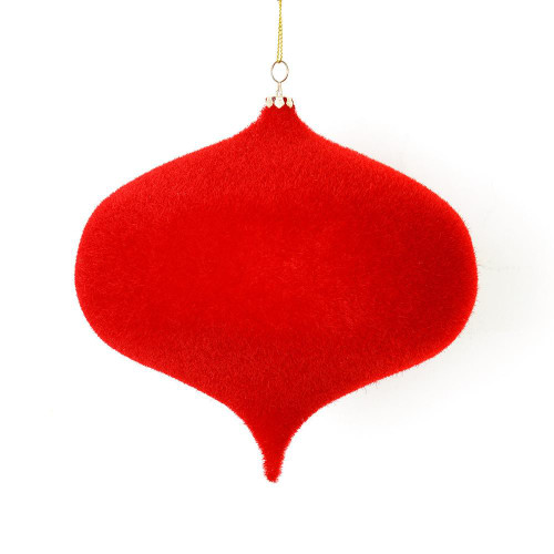 Vickerman M181603 6" Red Flocked Onion Ornament 4/Bag