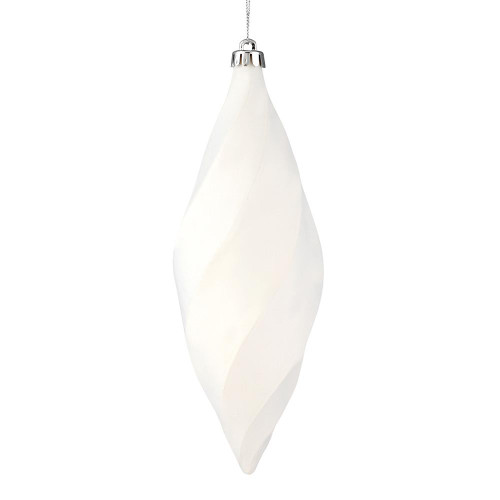 Vickerman M183111M 8" White Matte Swirl Finial 6/Bag
