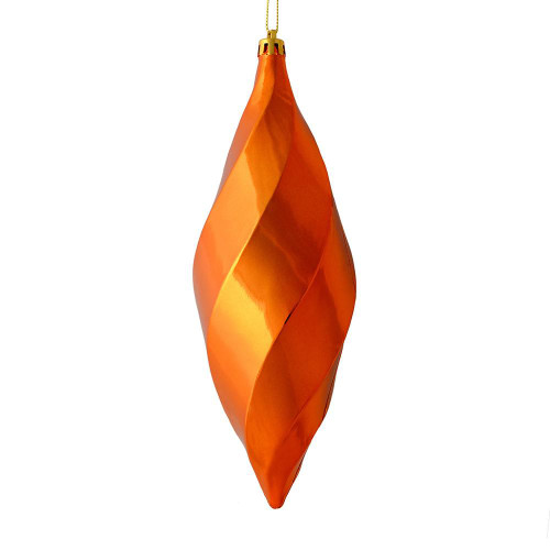 Vickerman M183118S - 8 inch Burnished Orange Shiny Finial Christmas Ornament - 6 Pack