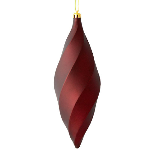 Vickerman M183119M - 8 inch Wine Matte Finial Christmas Ornament - 6 Pack