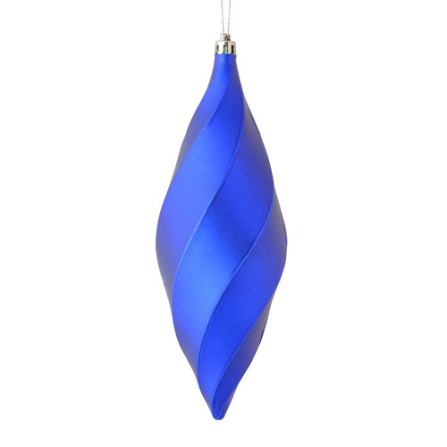  Vickerman M183122M 8" Cobalt Blue Matte Swirl Finial 6/Bag 