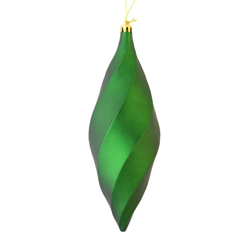 Vickerman M183124M 8" Emerald Matte Swirl Finial 6/Bag