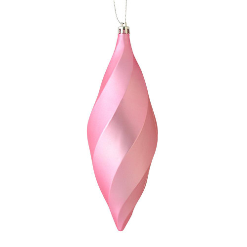 Vickerman M183179M - 8 inch Pink Matte Finial Christmas Ornament - 6 Pack