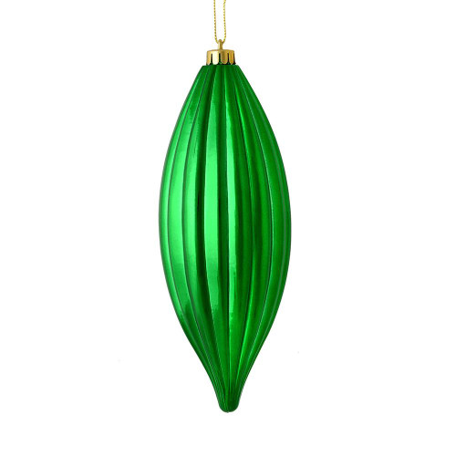 Vickerman M183204S 8" Green Shiny Line Finial 4/Bag