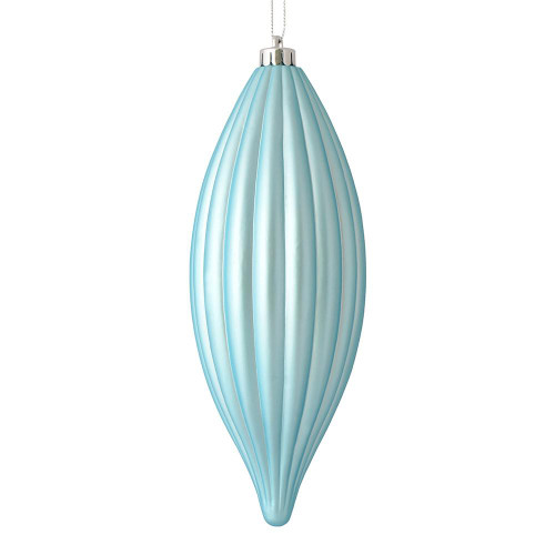Vickerman M183232M - 8 inch Baby Blue Matte Finial Christmas Ornament - 4 Pack