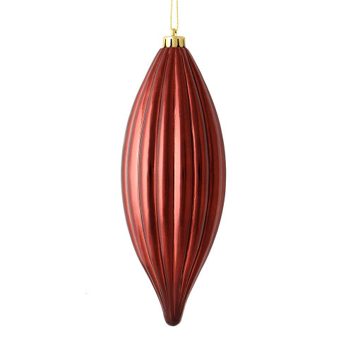 Vickerman M183265S - 8 inch Burgundy Shiny Finial Christmas Ornament - 4 Pack