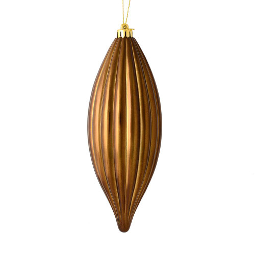 Vickerman M183276S 8" Mocha Shiny Line Finial 4/Bag