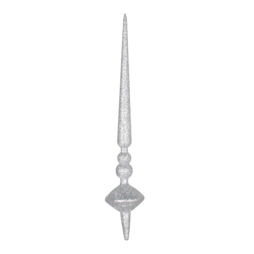 Vickerman M183307G - 12 inch Silver Glitter Finial Christmas Ornament - 3 Pack
