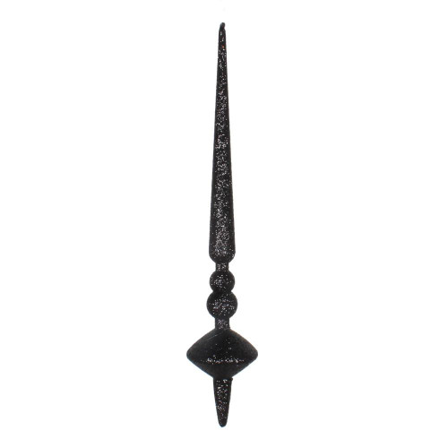 Vickerman M183317G 12" Black Glitter Cupola Finial 3/Bag