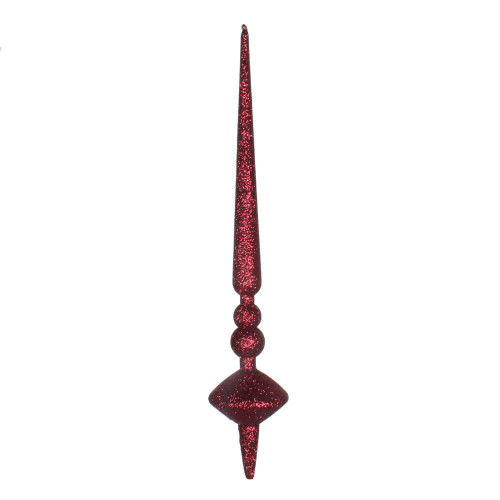 Vickerman M183365G - 12 inch Burgundy Glitter Finial Christmas Ornament - 3 Pack