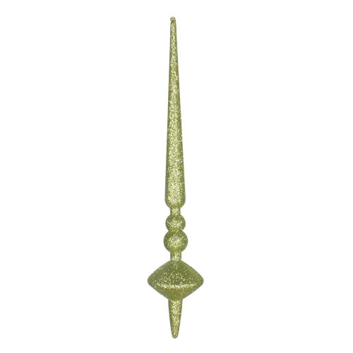 Vickerman M183373G - 12 inch Lime Glitter Finial Christmas Ornament - 3 Pack
