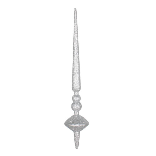 Vickerman M183407G - 18 inch Silver Glitter Finial Christmas Ornament - 2 Pack