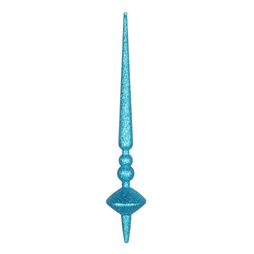  Vickerman M183412G 18" Turquoise Glitter Cupola Finial 2/Ba 