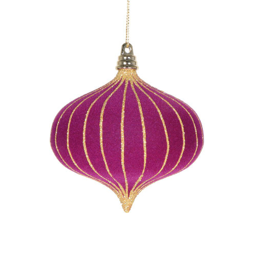 Vickerman MT229565 4" Dark Purple Onion Ornament 3/Bag