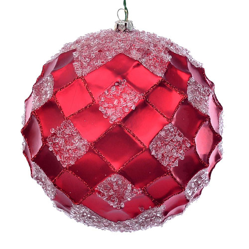  Vickerman MC190503D 4.75" Red Net Beaded Ball 3/Bag 