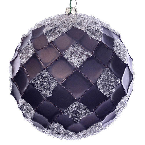 Vickerman MC190575D - 4.75 inch Chocolate Glitter Ball Christmas Ornament - 3 Pack