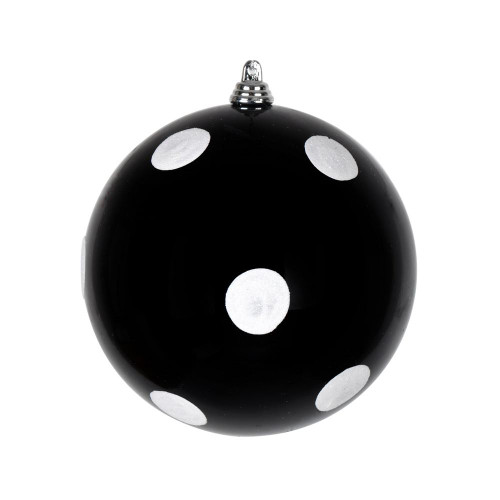 Vickerman MC201217 - 4.75 inch Black Glitter Ball Christmas Ornament - 4 Pack
