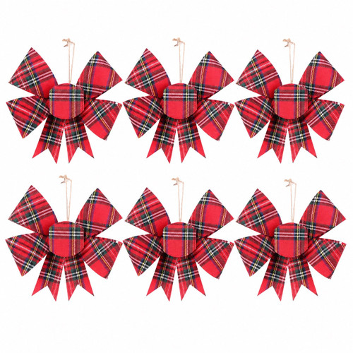 Vickerman MC211903 7" Red Plaid Christmas Ornament Bow