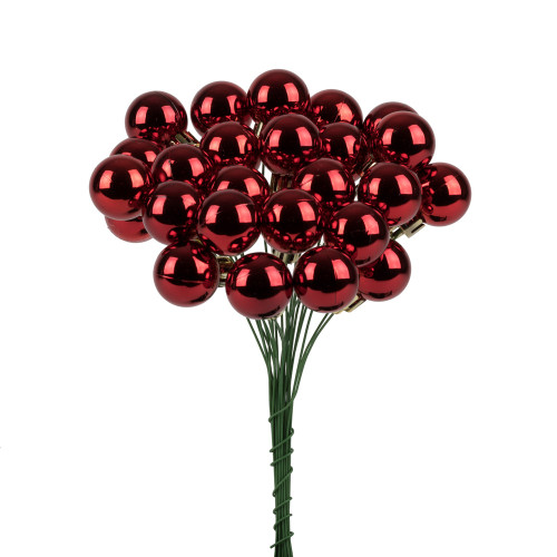 Vickerman N180103 1" x 24pc Red Shiny Ball Pick 2/Pk 