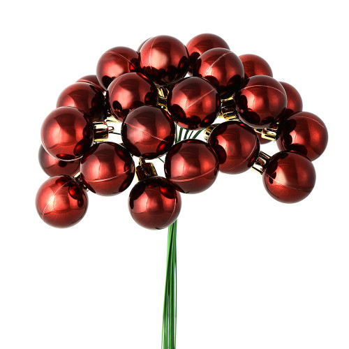 Vickerman N180165 1" x 24pc Burgundy Shiny Ball Pick 2/Pk 