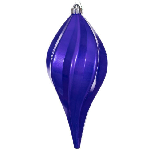 Vickerman N189666DCV - 12 inch Purple Candy Teardrop Outdoor Christmas Ornament