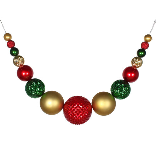Vickerman MT199494 76" Red Green Gold Ornament Swag