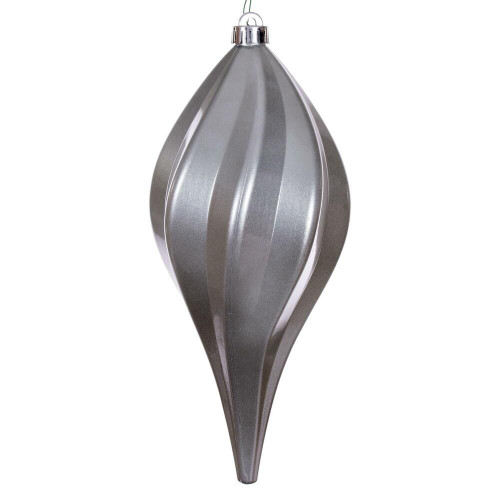  Vickerman N189687DCV 12" Pewter Candy Swirl Drop Drilled UV 