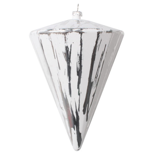 Vickerman MT202607 6" Silver Brushed Cone Ornament 4/Bag